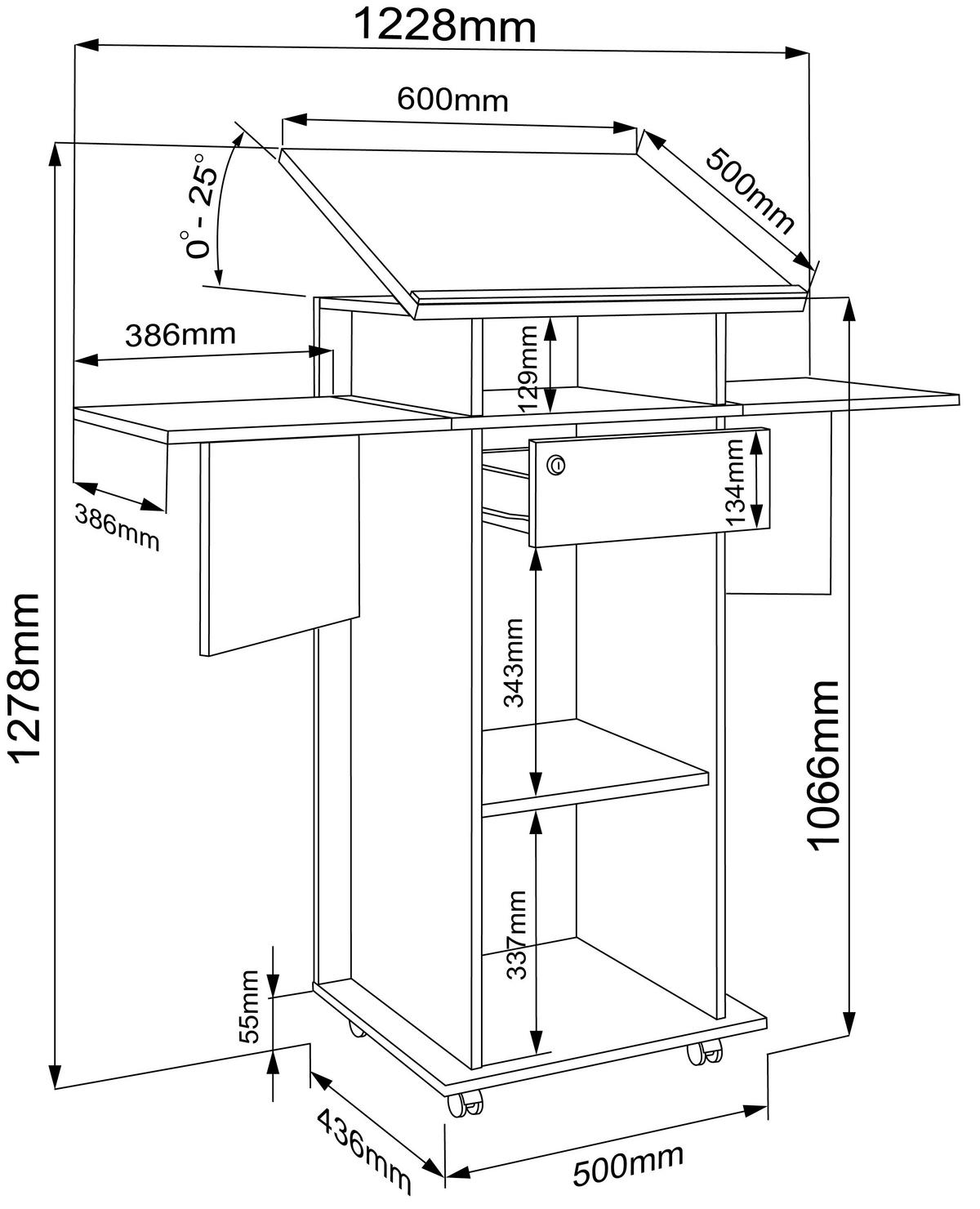 STEHPULT   - Honigeiche/Weiß, Design, Holzwerkstoff (123/128/44cm) - MID.YOU