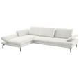 ECKSOFA in Echtleder Weiß  195/308 cm  - Schwarz/Weiß, Design, Leder/Metall (195/308cm) - Dieter Knoll
