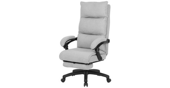 CHEFSESSEL Teddystoff Hellgrau - Hellgrau/Schwarz, Design, Kunststoff/Textil (64,5/112/120/65cm) - Carryhome
