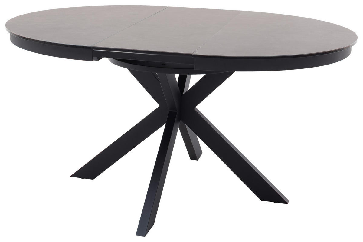 ESSTISCH in Metall, Keramik 120-160/120/76 cm  - Anthrazit, Design, Keramik/Metall (120-160/120/76cm) - Livetastic