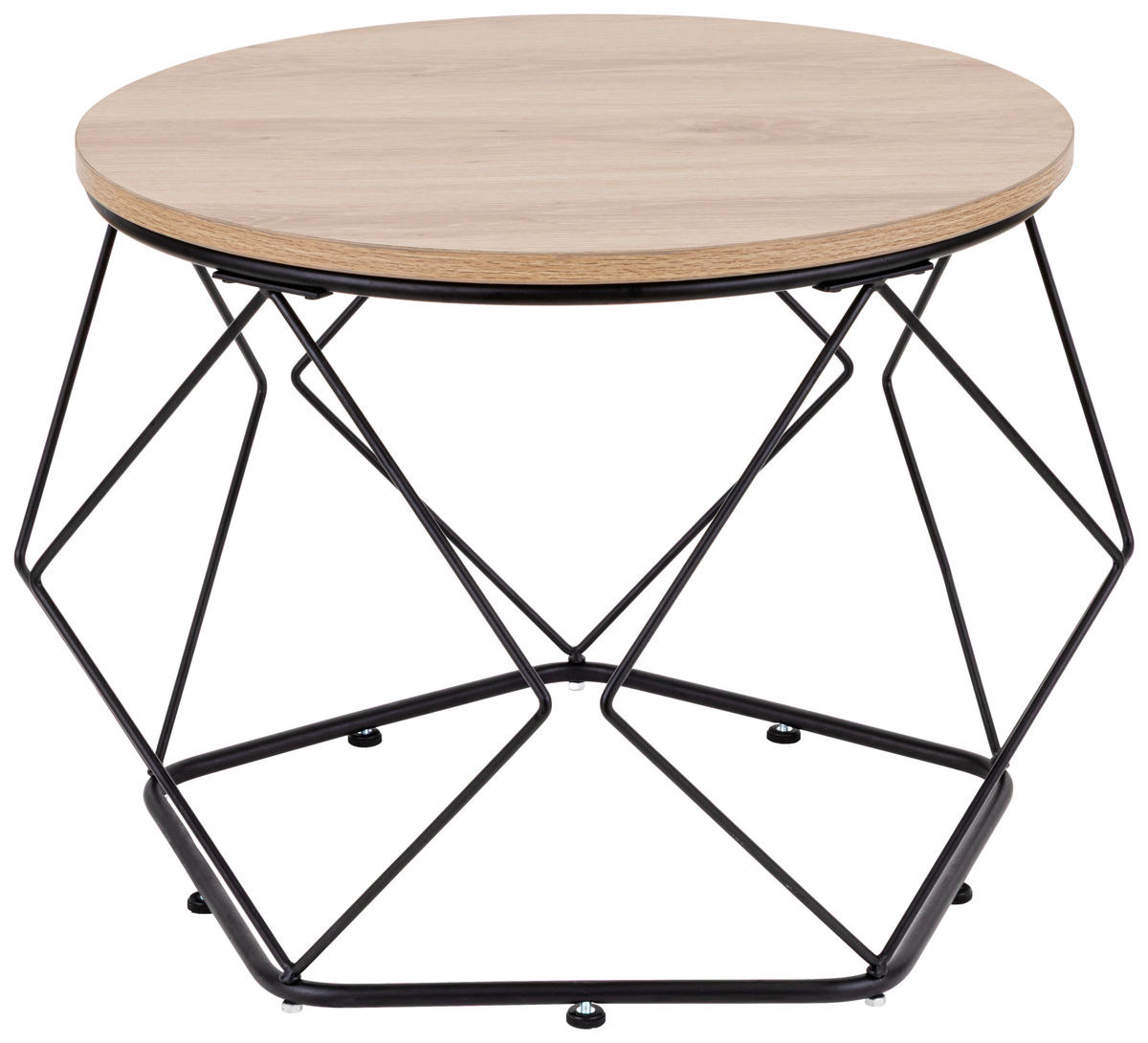 COUCHTISCH rund Schwarz, Eichefarben  - Eichefarben/Schwarz, Design, Holzwerkstoff/Metall (50/40/40/36/50/40cm) - MID.YOU