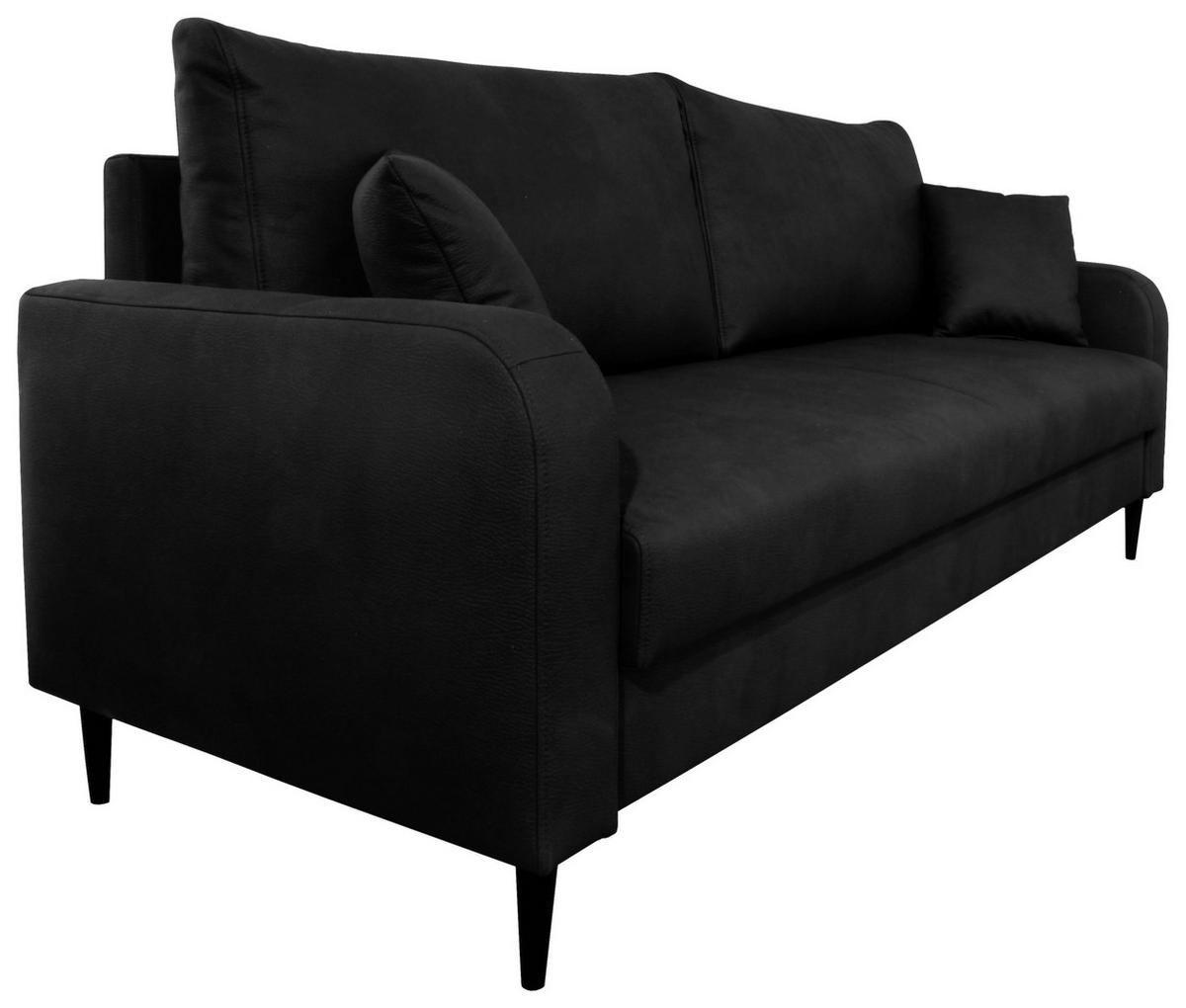3-SITZER-SOFA in Lederlook Grau  - Schwarz/Grau, Konventionell, Holz/Textil (228/96/97cm) - Carryhome