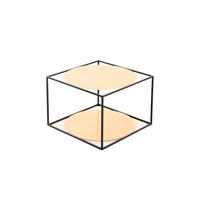 BEISTELLTISCH 50/50/36 cm Orange, Schwarz rund  - Schwarz/Orange, Basics, Glas/Metall (50/50/36cm) - Kayoom