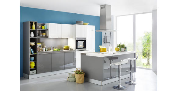 EINBAUKÜCHE - Weiß/Grau, Design, Holzwerkstoff - Dieter Knoll