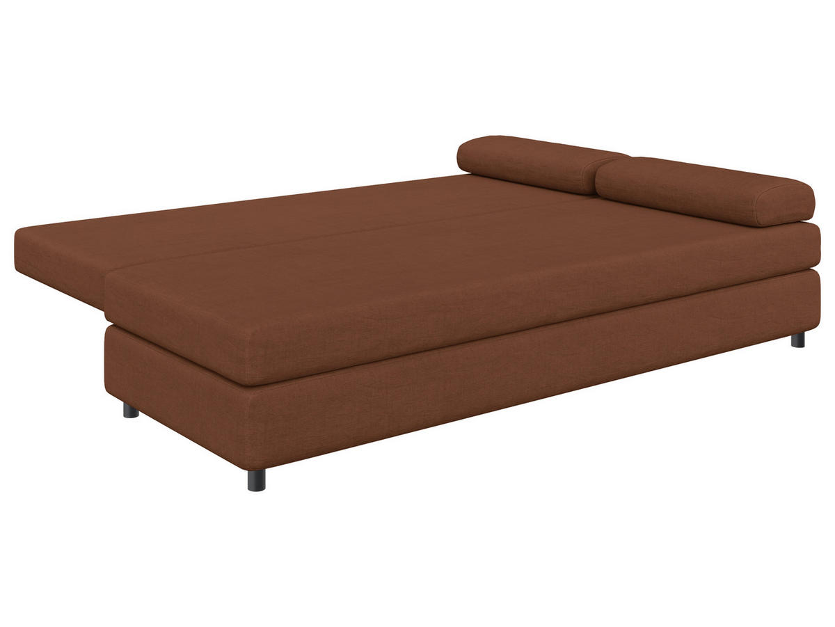 CANAPEA EXTENSIBILĂ textil maro  - maro/negru, Design, plastic/textil (200/88/87cm) - Ti'me