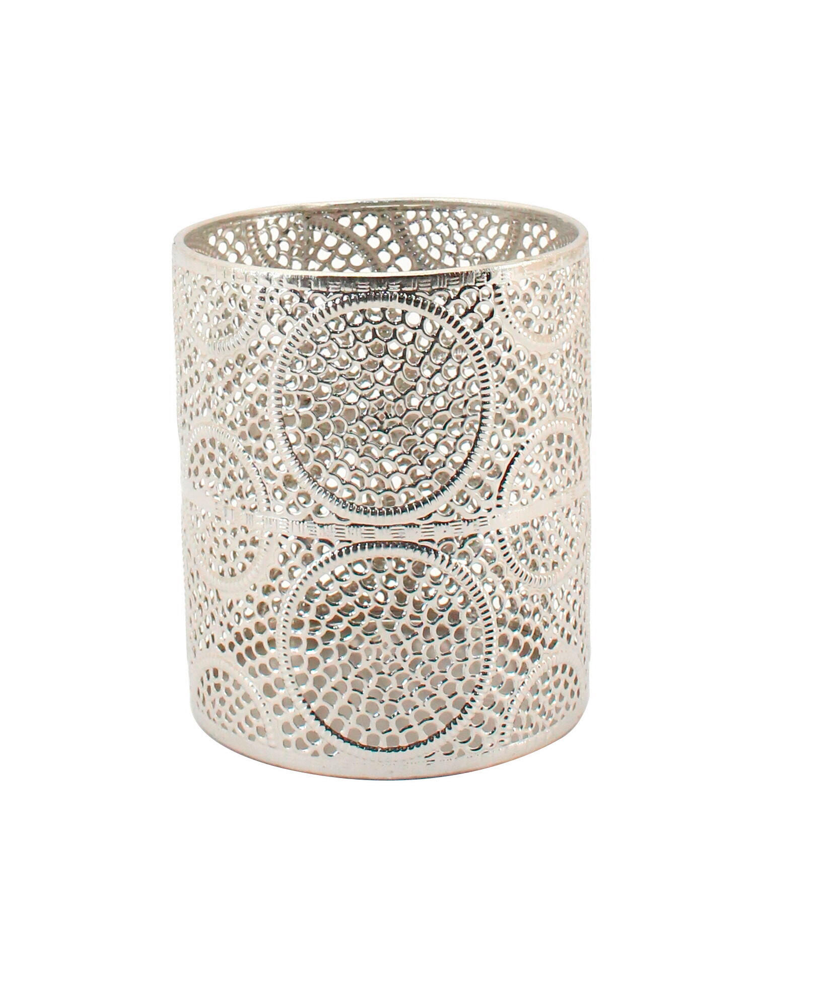 SVIETNIK  kov, sklo - strieborná, Konventionell, kov/sklo (13/16cm) - Ambia Home