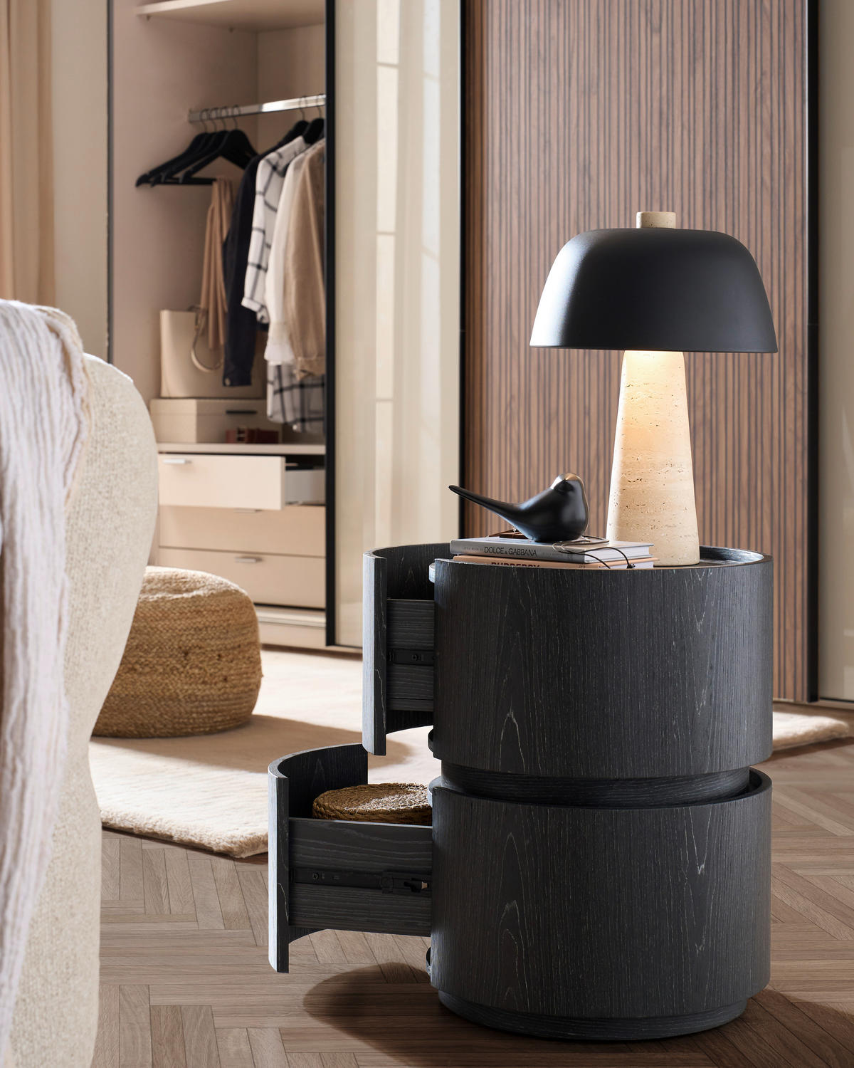 SCHWEBETÜRENSCHRANK Sandfarben, Eichefarben  - Sandfarben/Eichefarben, Design, Glas/Holzwerkstoff (298/240/68cm) - Dieter Knoll