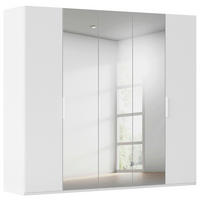 DREHTÜRENSCHRANK 251/223/61 cm,  in Weiß, 5-türig  - Weiß, Basics, Glas/Holzwerkstoff (251/223/61cm) - Novel