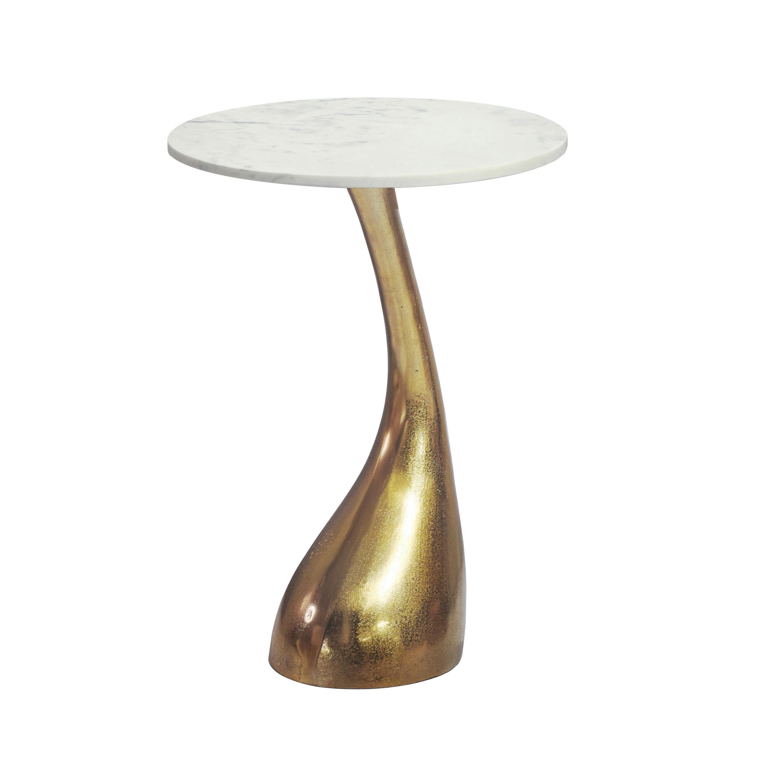 SIDOBORD i sten 45/45/63 cm  - vit/guldfärgad, Design, metall/sten (45/45/63cm) - MID.YOU