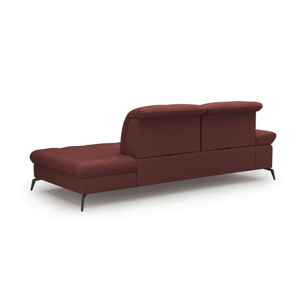 Thumbnail - Sit & More Récamiere, Rotbraun, Leder, Echtleder, Nappaleder, 231x90x122 cm, Goldenes M, Made in Europe, DGM-Klimapakt, ...