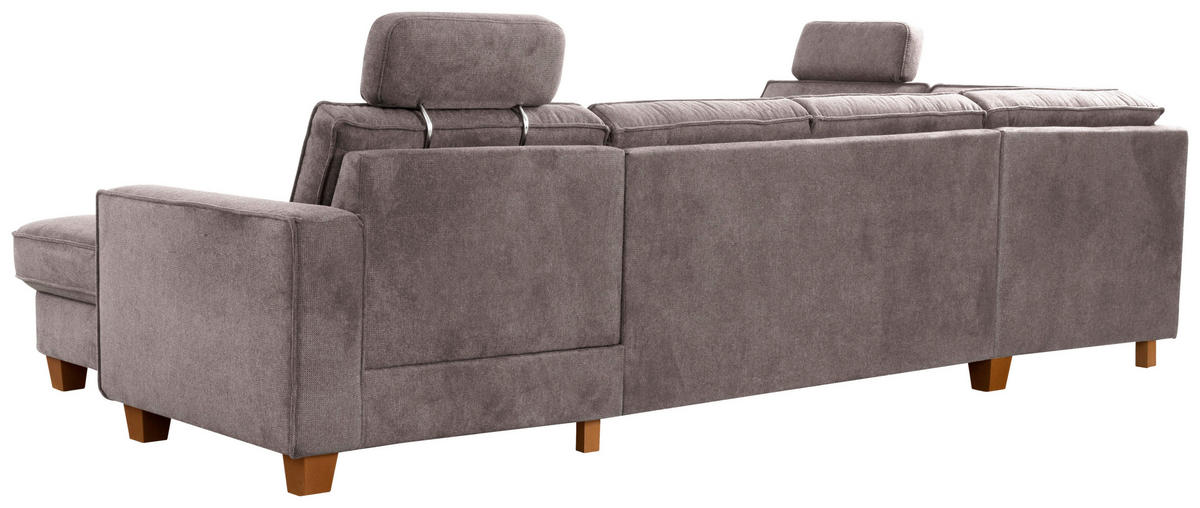 WOHNLANDSCHAFT in Flachgewebe Taupe  - Taupe/Eichefarben, Konventionell, Holz/Textil (213/309/161cm) - Sit & More