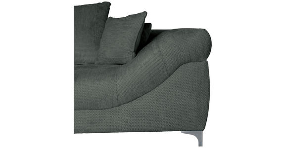 ECKSOFA Dunkelgrau Chenille Zierkissen, Rückenkissen, Rücken echt  - Chromfarben/Dunkelgrau, KONVENTIONELL, Textil/Metall (227/329cm) - Carryhome