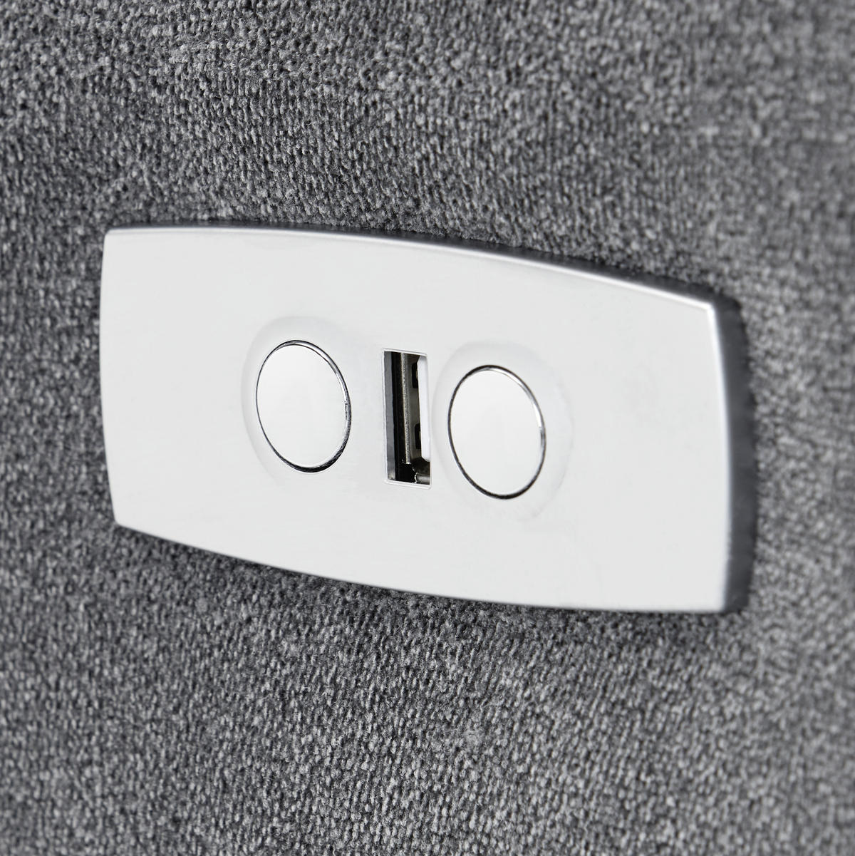 2-SITZER-SOFA Webstoff Grau, Chromfarben  - Chromfarben/Grau, KONVENTIONELL, Textil/Metall (215/97/97cm) - Livetastic