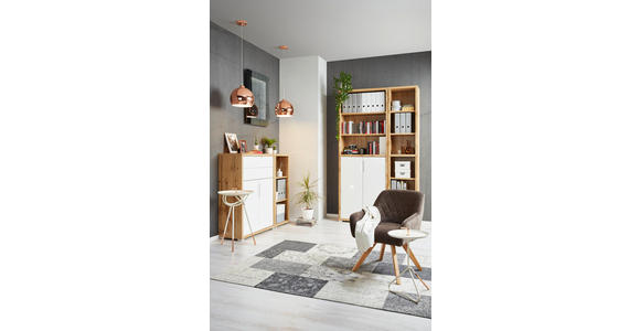 REGAL Eichefarben  - Eichefarben/Silberfarben, MODERN, Holzwerkstoff (44/112/36cm) - Xora