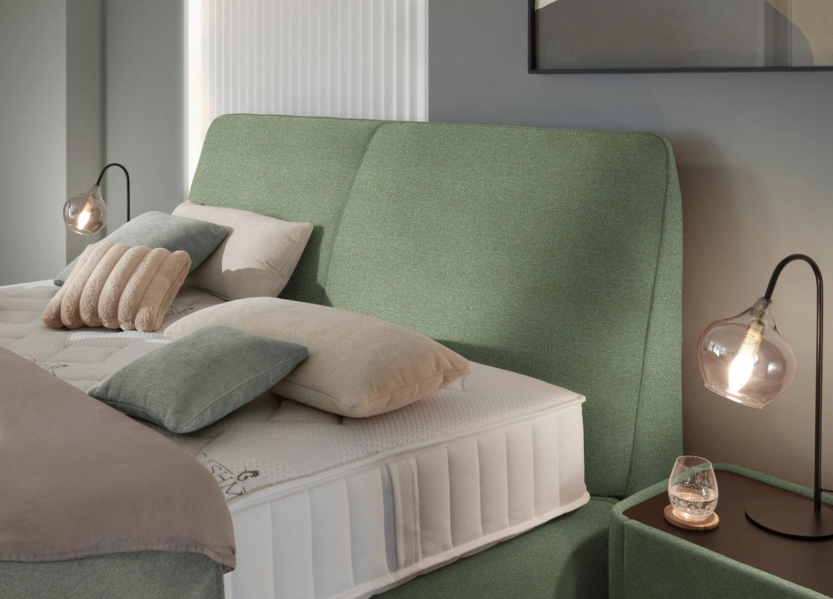BOXSPRINGBETT 180/200 cm  in Mintgrün  - Schwarz/Mintgrün, Design, Kunststoff/Textil (180/200cm) - Johann Jakob