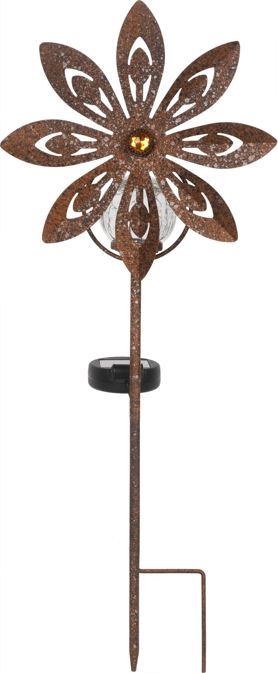SOLÁRNE SVIETIDLO, 20/9/50 cm - hrdzavá, Trend, kov/plast (20/9/50cm) - Ambia Garden