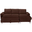 ECKSOFA Dunkelbraun Cord  - Dunkelbraun/Schwarz, KONVENTIONELL, Textil/Metall (240/150cm) - Carryhome