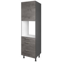 GERÄTEUMBAUSCHRANK 60/216,6/58 cm  in Schieferfarben  - Schieferfarben/Edelstahlfarben, MODERN, Holzwerkstoff/Metall (60/216,6/58cm) - Nobilia