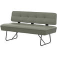 SITZBANK in Metall, Leder Graugrün  - Schwarz/Graugrün, Design, Leder/Metall (165/88/66cm) - Moderano