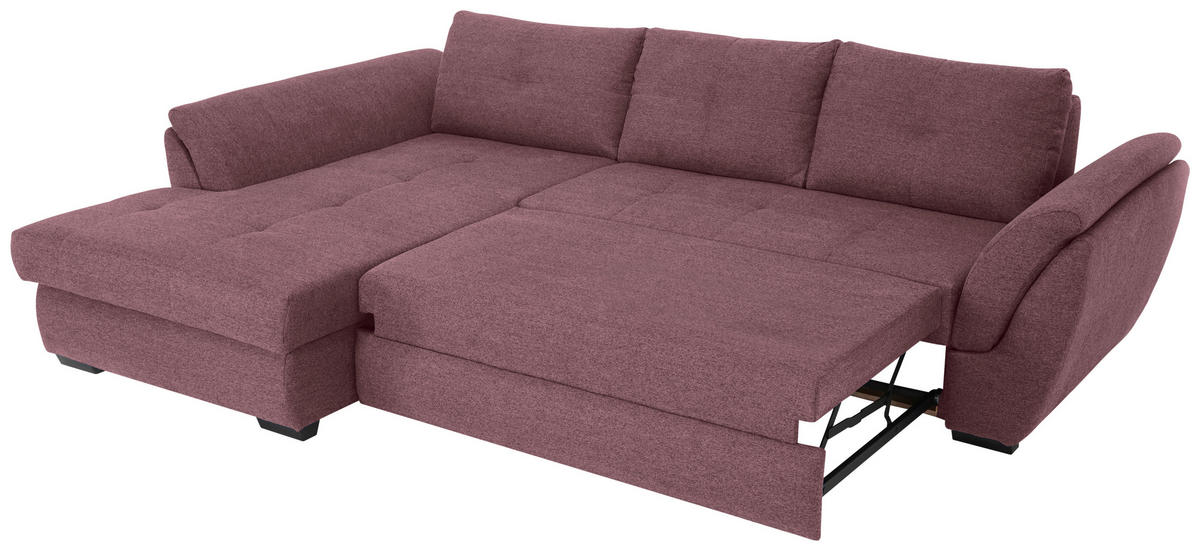 ECKSOFA in Webstoff Beere  - Beere/Schwarz, Design, Kunststoff/Textil (187/278cm) - Livetastic