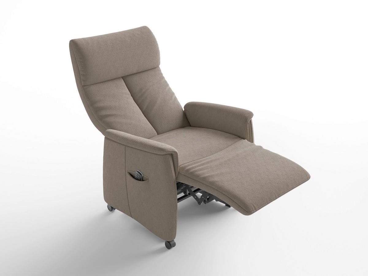 RELAXAČNÍ KŘESLO, textil, šedohnědá - černá/šedohnědá, Basics, textil/plast (76/112/84cm) - Sit & More