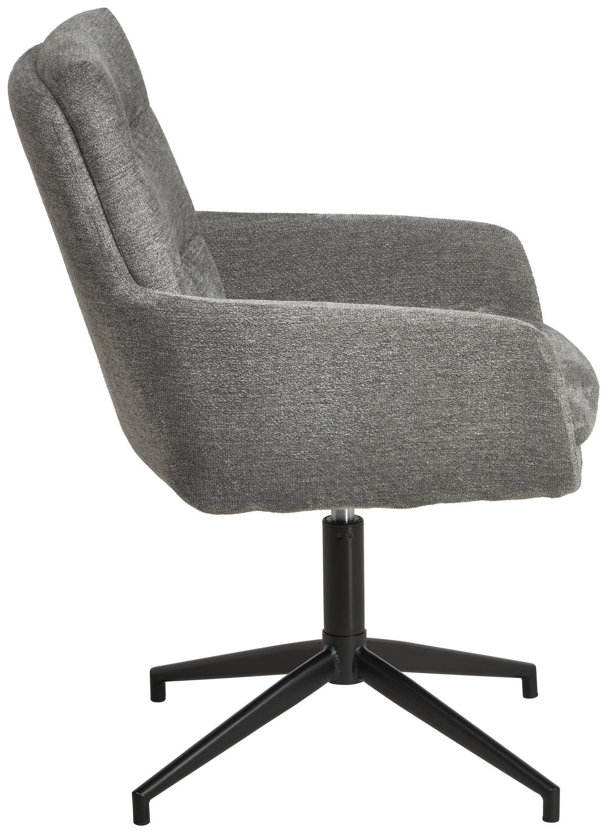 ARMLEHNSTUHL  in Eisen Leinenoptik  - Schwarz/Grau, Design, Holz/Textil (57/88/67cm) - MID.YOU