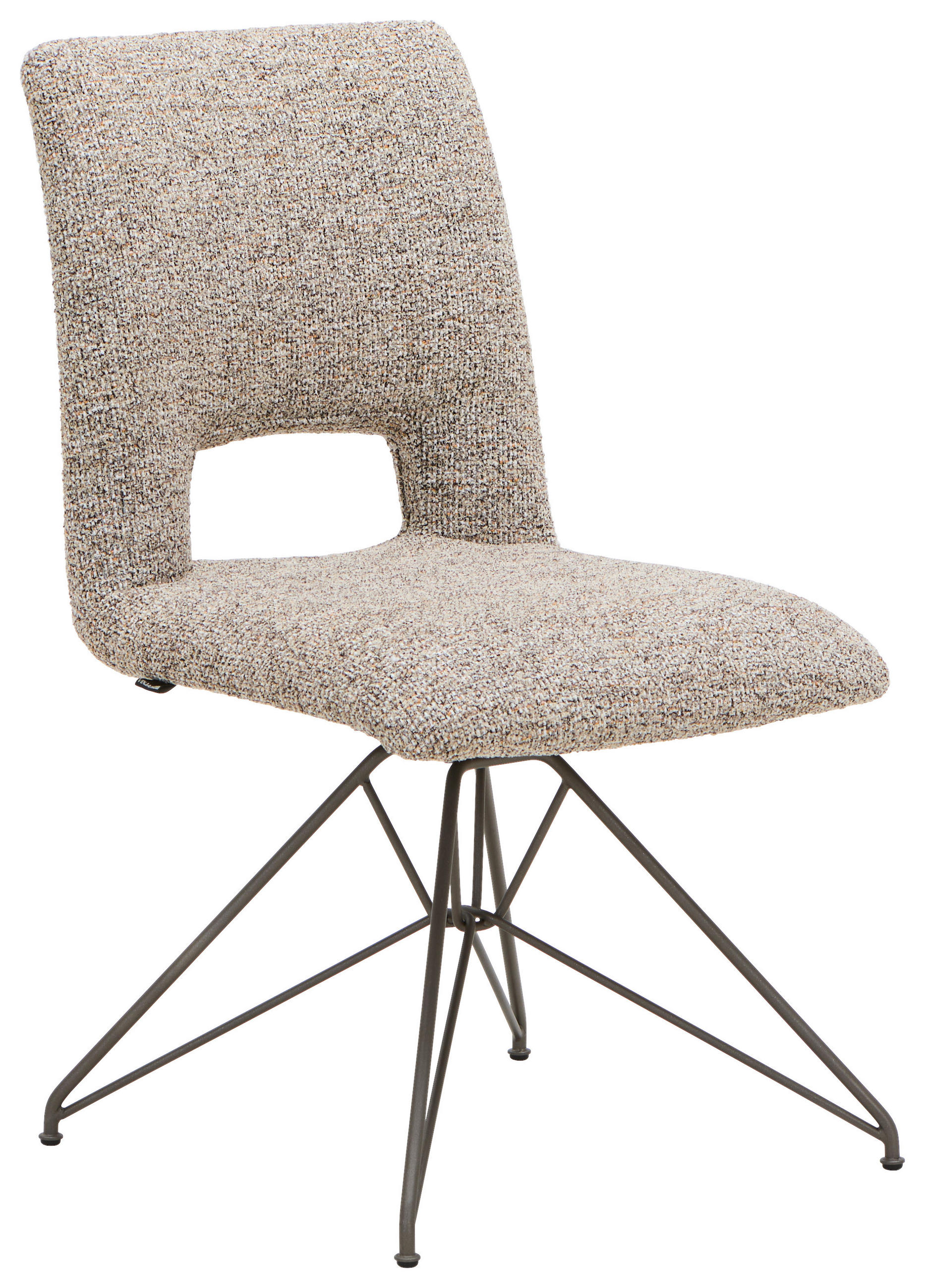 STUHL  in Stahl Struktur  - Hellbraun/Beigebraun, Design, Textil/Metall (50/92/62cm) - Venjakob
