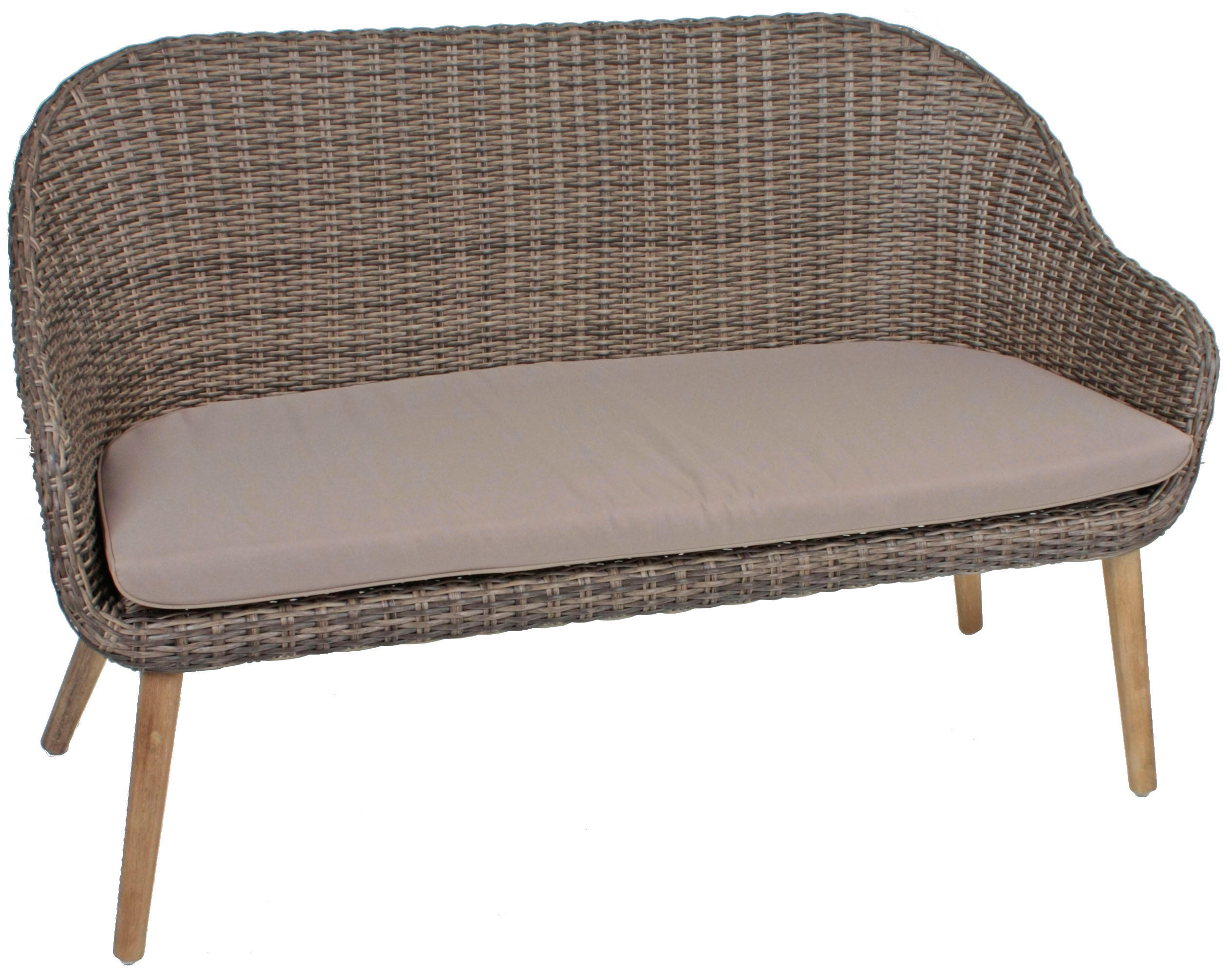 LOUNGEGARNITUR 3-teilig   166/83/236 cm Akazie Hartholz Aluminium  - Braun/Grau, MODERN, Holz/Kunststoff (166/83/236cm) - Gardenson