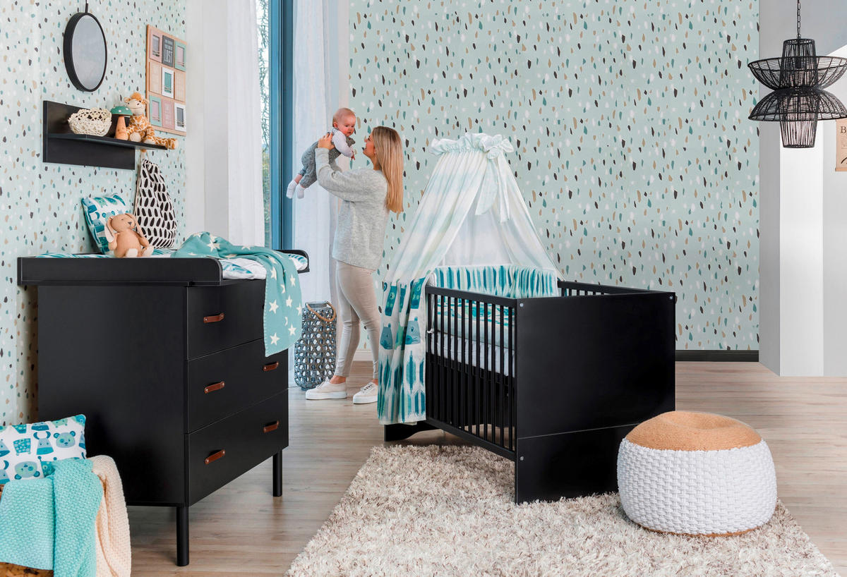 BABYZIMMER Melody black  - Schwarz, Basics, Holz/Holzwerkstoff - Schardt