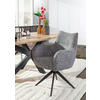 ARMLEHNSTUHL  in Chenille  - Dunkelgrau/Schwarz, MODERN, Textil/Metall (63/88/63cm) - Livetastic