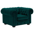 CHESTERFIELD-SESSEL - Waldgrün/Wengefarben, LIFESTYLE, Holz/Textil (115/76,5/96cm) - Landscape