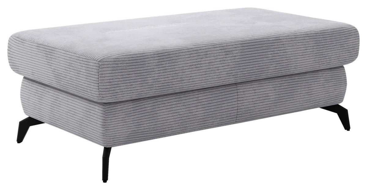 HOCKER in Textil Hellgrau  - Hellgrau/Schwarz, KONVENTIONELL, Textil/Metall (121/45/67cm) - Sit & More