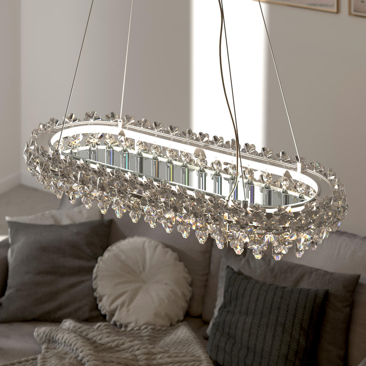 LED-HÄNGELEUCHTE 85/30/150 cm    - Klar, Design, Glas/Metall (85/30/150cm) - Glandor