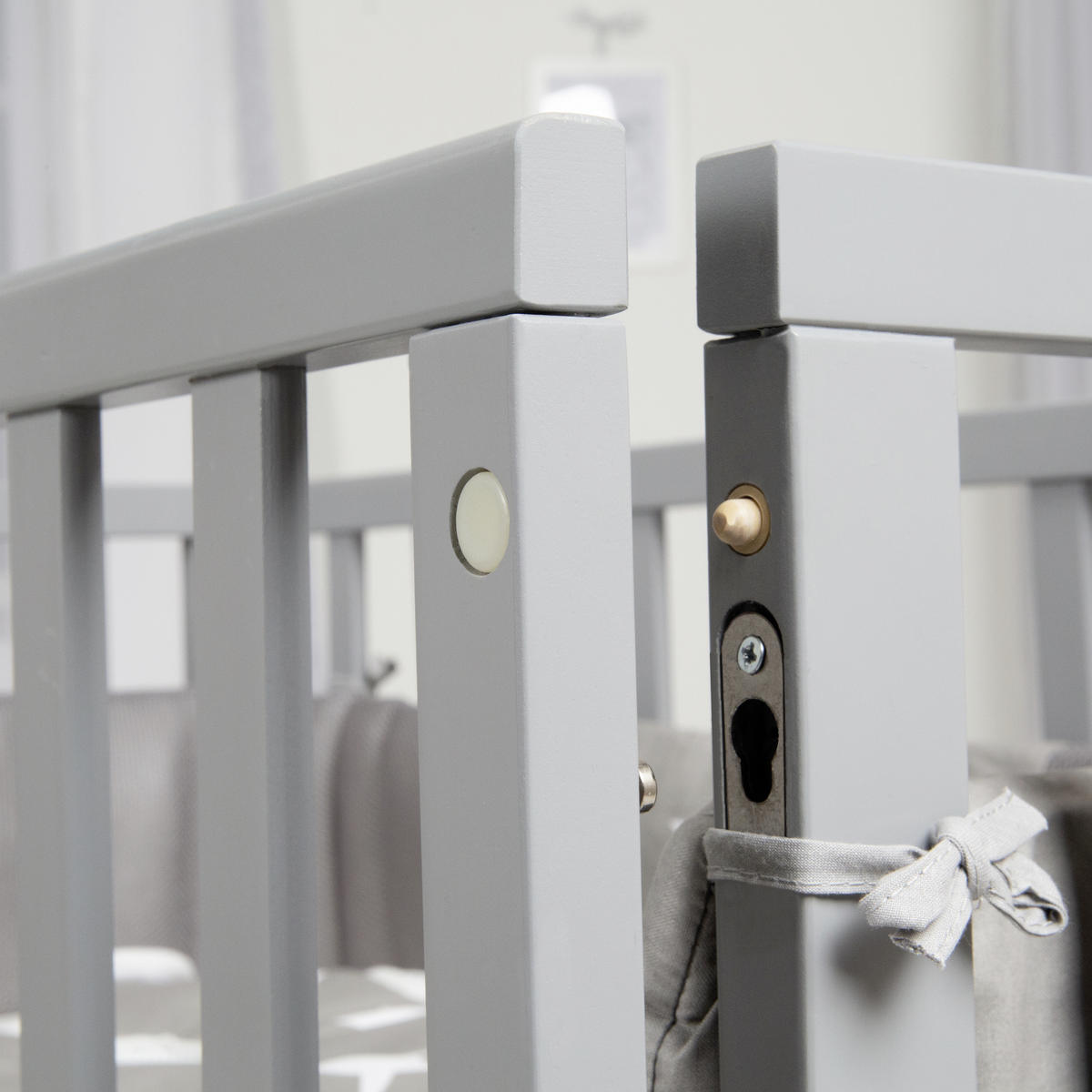 BEISTELLBETT Stubenbett 3 in 1 Little Stars  - Taupe/Grau, Basics, Holzwerkstoff/Kunststoff (49,5/85,5/90cm) - Roba