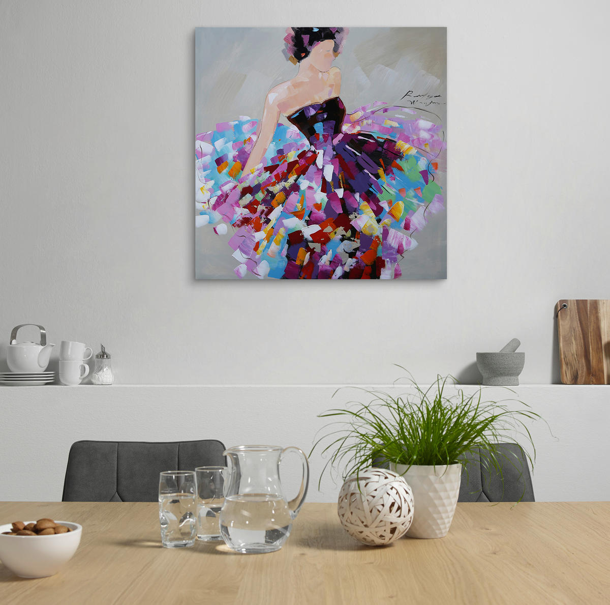 ÖLGEMÄLDE Multicolor 100/100 cm  - Multicolor, LIFESTYLE, Holz/Textil (100/100cm) - Monee
