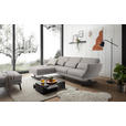 ECKSOFA Sandfarben Flachgewebe  - Sandfarben/Schwarz, Design, Textil/Metall (176-217/259-307cm) - Dieter Knoll