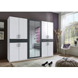 DREHTÜRENSCHRANK  in Graphitfarben, Weiß  - Schwarz/Graphitfarben, KONVENTIONELL, Glas/Holzwerkstoff (270/208/58cm) - Carryhome