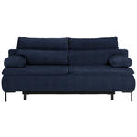 BOXSPRINGSOFA  in Webstoff Dunkelblau  - Schwarz/Dunkelblau, Design, Textil/Metall (202/93/100cm) - Novel