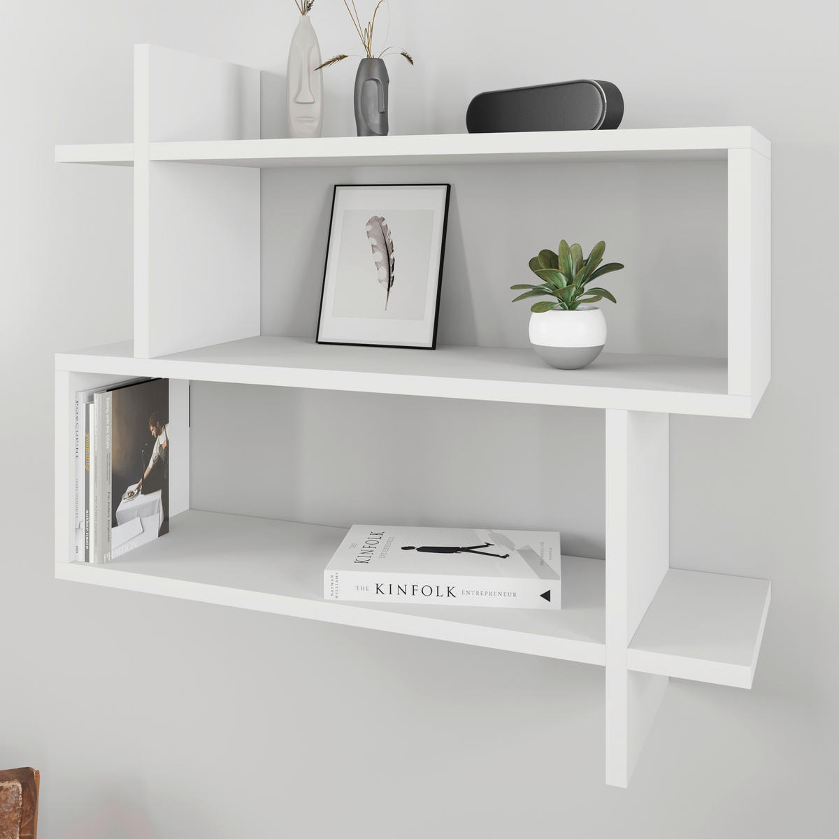 WANDBOARD Weiß  - Weiß, Design, Holzwerkstoff (70/65/22cm) - Livetastic