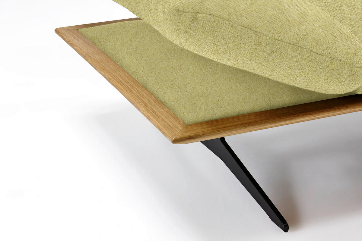ECKSOFA in Flachgewebe Limette  - Limette/Schwarz, Design, Holz/Textil (314/159cm) - Dieter Knoll