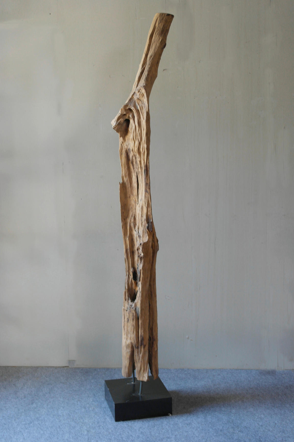SKULPTUR - Dunkelbraun/Naturfarben, Design, Holz (30/200/30cm) - MID.YOU