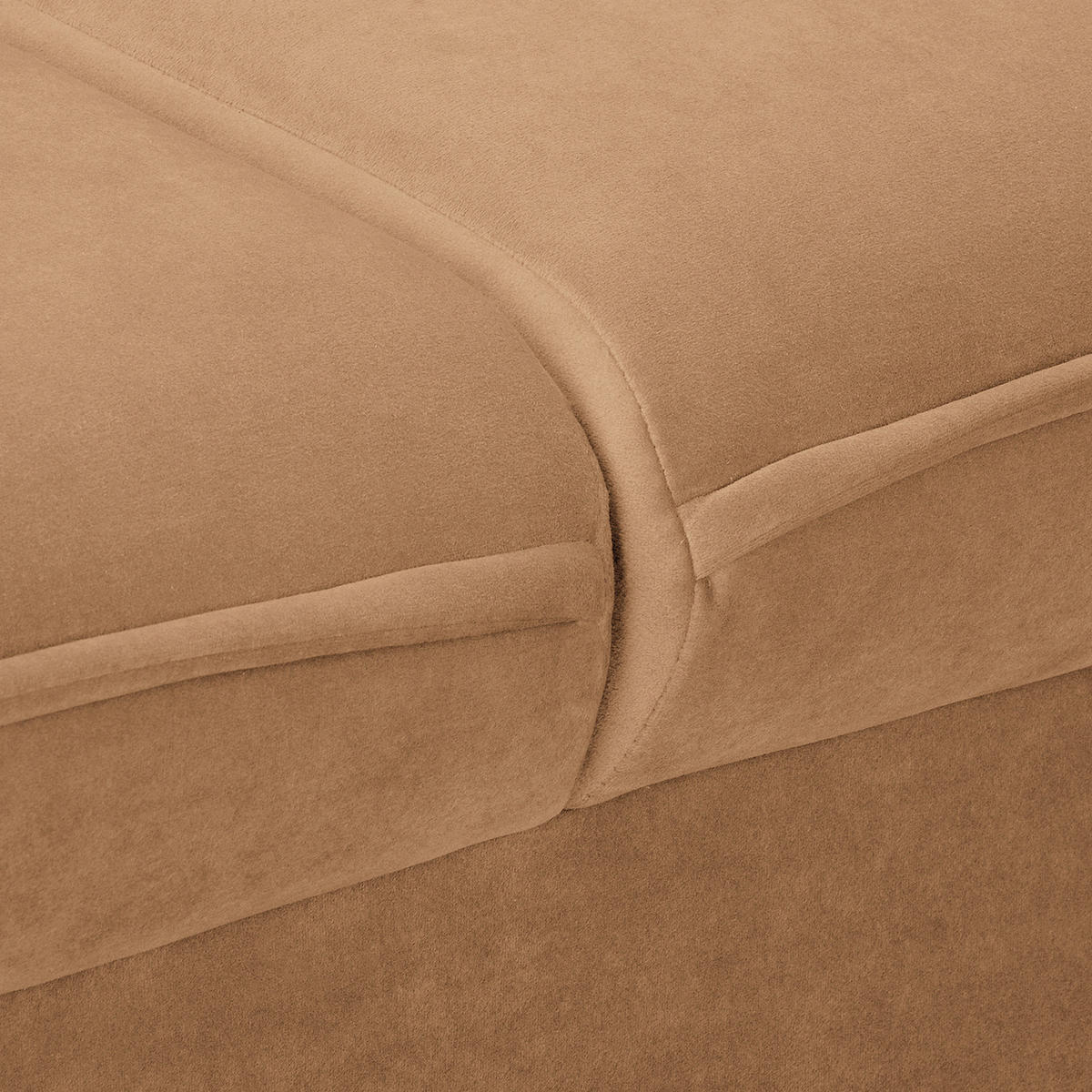 2-SITZER-SOFA JULI Samt Hellbraun  - Hellbraun/Schwarz, Design, Holz/Textil (138/86/100cm) - P & B