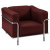 SESSEL in Echtleder Rot  - Chromfarben/Rot, Design, Leder/Metall (91/67/96cm) - Johann Jakob