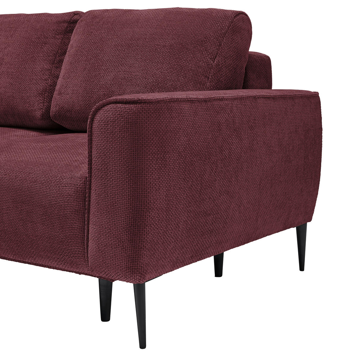 HÖRNSOFFA i vävt tyg bordeaux  - bordeaux/svart, Modern, metall/textil (164/255cm) - MID.YOU