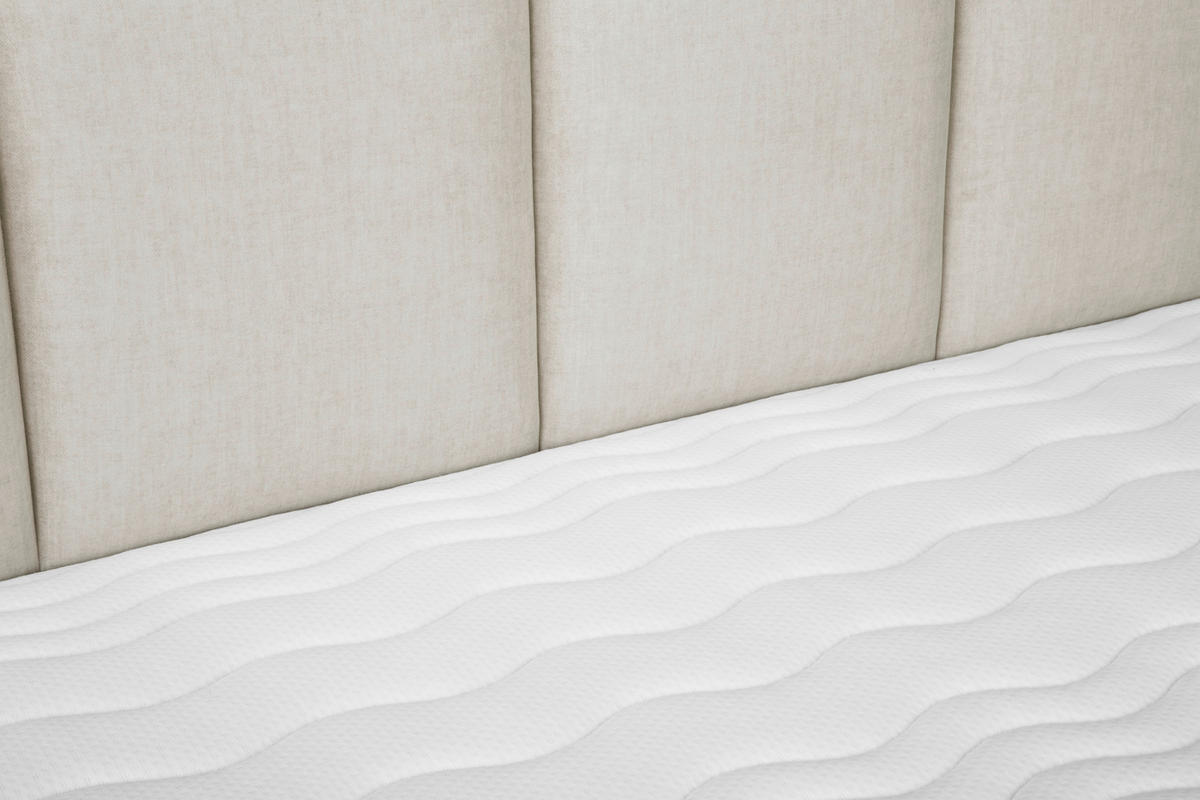 BOXSPRING-ÁGY 140/200 cm  krém  - krémszínű/alumíniumszínű, Modern, textil (140/200cm) - MID.YOU