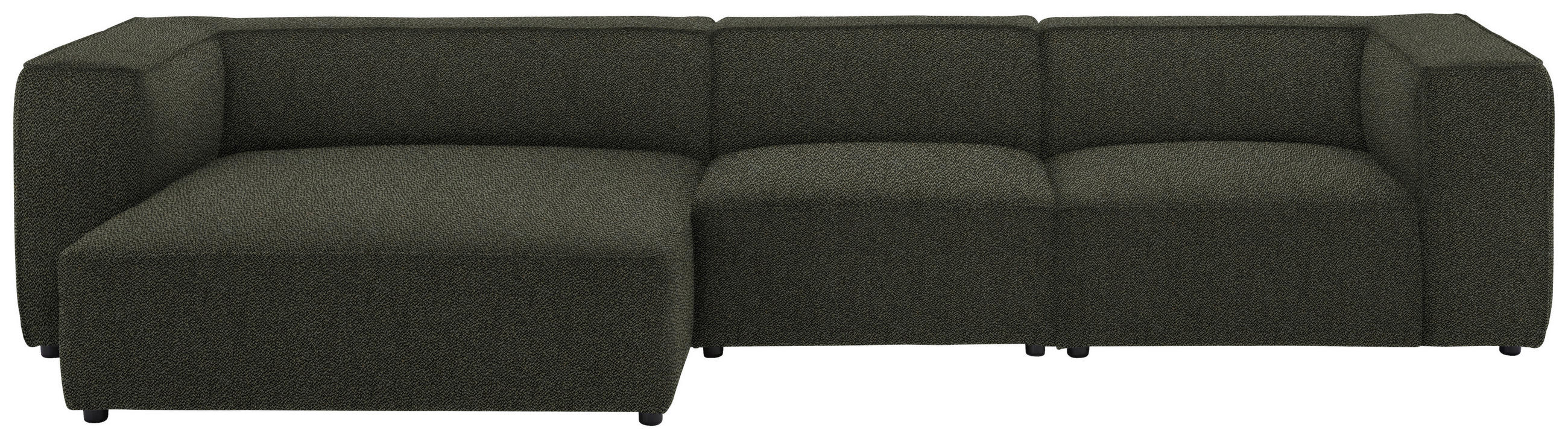 ECKSOFA in Flachgewebe Graubraun  164/341 cm  - Graubraun/Schwarz, Design, Kunststoff/Textil (164/341cm) - W.Schillig