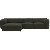 ECKSOFA in Flachgewebe Graubraun  164/341 cm  - Graubraun/Schwarz, Design, Kunststoff/Textil (164/341cm) - W.Schillig