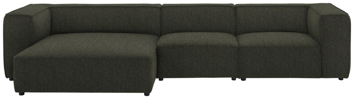 ECKSOFA in Flachgewebe Graubraun  164/341 cm  - Graubraun/Schwarz, Design, Kunststoff/Textil (164/341cm) - W.Schillig