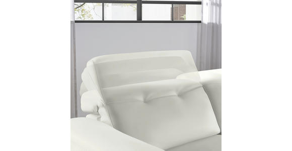 ECKSOFA in Echtleder Weiß  305/163 cm  - Eichefarben/Schwarz, Design, Leder/Holz (305/163cm) - Novel