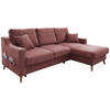 ECKSOFA Rosa Struktur  - Naturfarben/Rosa, KONVENTIONELL, Holz/Textil (228/150cm) - P & B